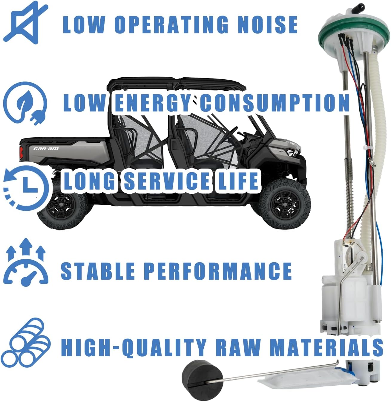 709001189 Fuel Pump Assembly Compatible with 2016-2024 Can-AM Defender HD10 Fuel Pump, Defender HD5/HD7/MAX HD7/HD8/MAX HD8/HD9/MAX HD9/HD10/MAX HD10, Traxter #OE 709000662, 47-1025