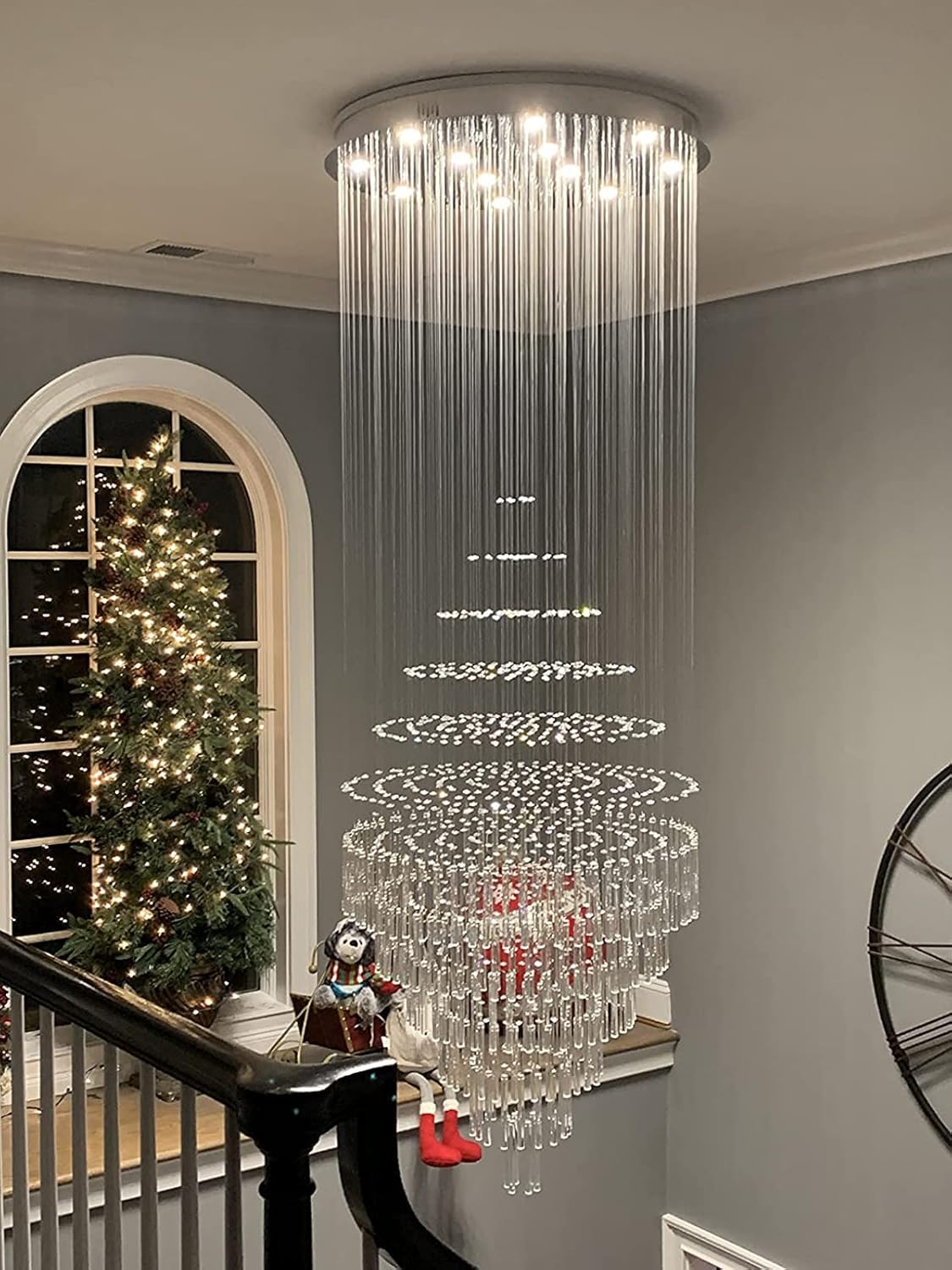 Rеvіеw Dіѕсоunt Luxury Large Foyer Chandelier, Modern 12-Lights Crystal Round Raindrop Chandelier Flush Mount Ceiling Light Fixture Chrome Lighting Chandelier for Ceiling, Entryway, Staircase Chandelier of CRYSTOP TOP оƒƒERS Luxury Large Foyer Chandelier, Modern 12-Lights Crystal Round Raindrop Chandelier Flush Mount Ceiling Light Fixture Chrome Lighting Chandelier for Ceiling, Entryway, Staircase Chandelier of CRYSTOP
