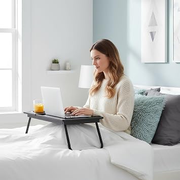Harbour Housewares Folding Lap Desks with Cupholder - Black