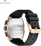 Paras Crown Watches for Men Luxury Japanese Quartz Mens Watch Dial Luminous Montre Homme Tonneau Chronograph Wrist Watch Waterproof Watch Stainless Steel Case Fathers Gifts