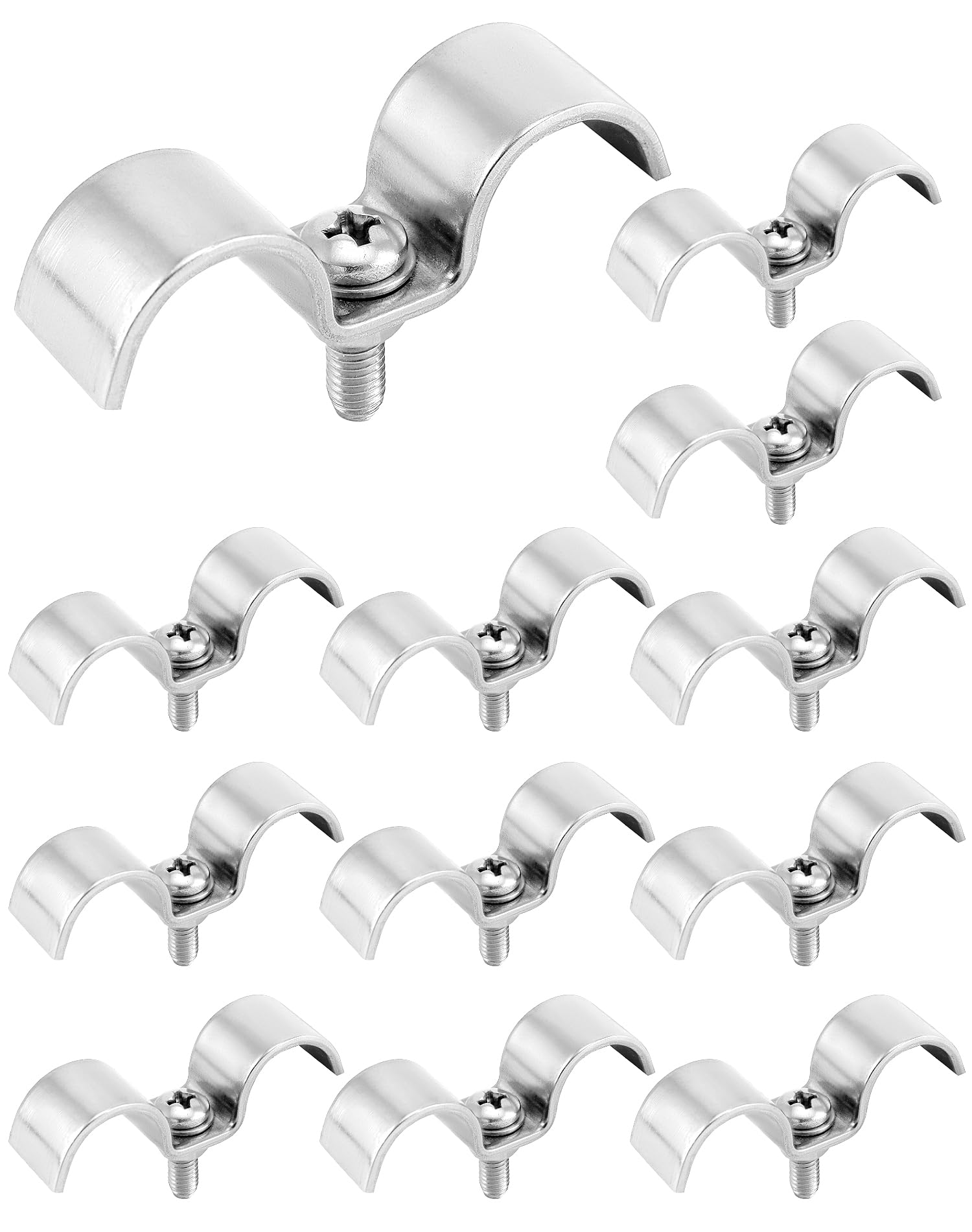 Colliers de serrage à double ligne acier inoxydable 1.6 cm avec vis de fixation