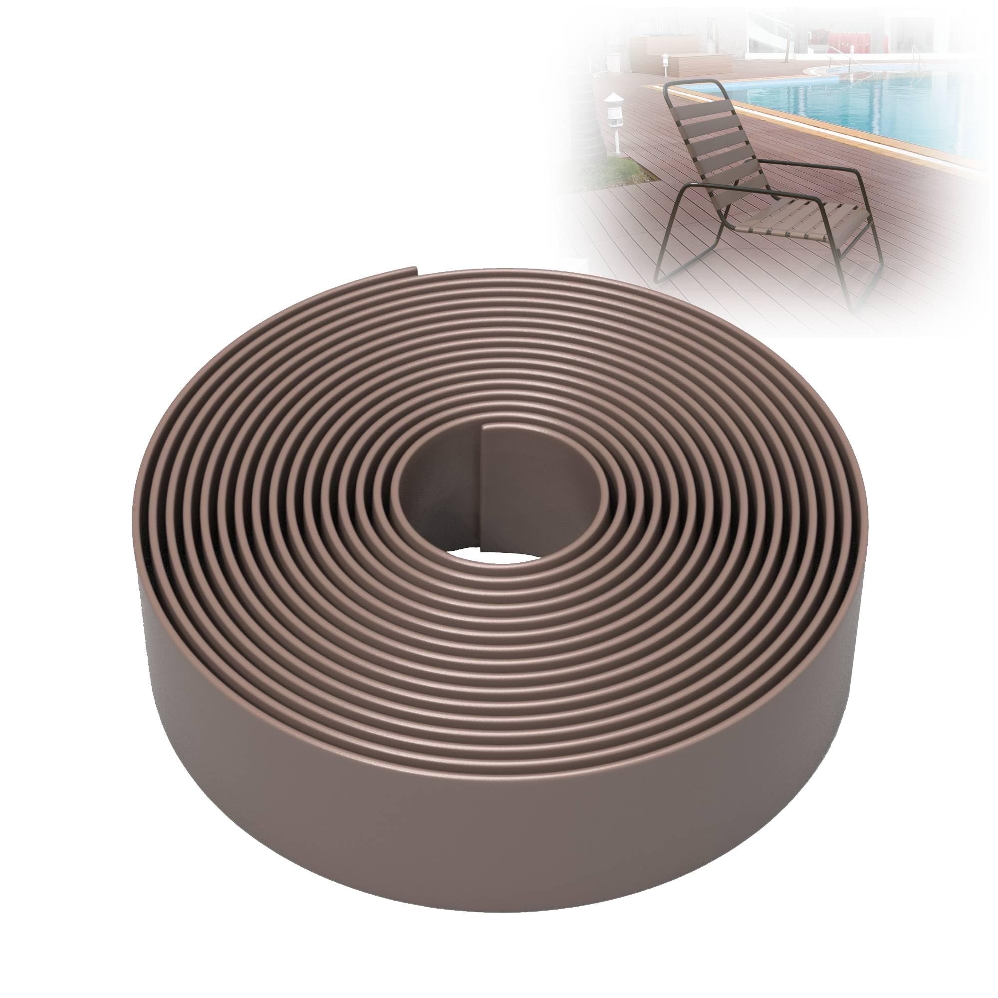 KOMORAX 2 Inch Wide, 50ft Long Vinyl Strap - Replacement Straps for Patio Chairs - Vinyl Strapping for Patio Furniture Repair - Durable Seat Repair Kit for Lawn Chairs, Outdoor Furniture (Adobe)