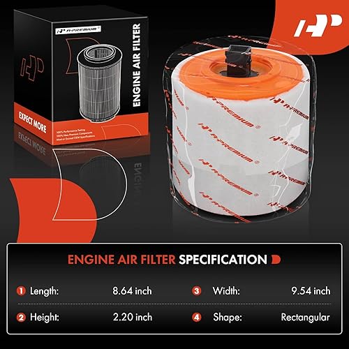 Miniatura 2 de A-Premium Filtro de aire de motor compatible con Cadillac ATS y Chevrolet Cruze, 2016 2017 2018 2019, panel flexible, repuesto # 13367308