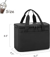 Vista 5 de Trunab Portador de bebidas reutilizable de 3 tazas para entrega con divisores ajustables, organizador de bebidas aislado para llevar, bolsa