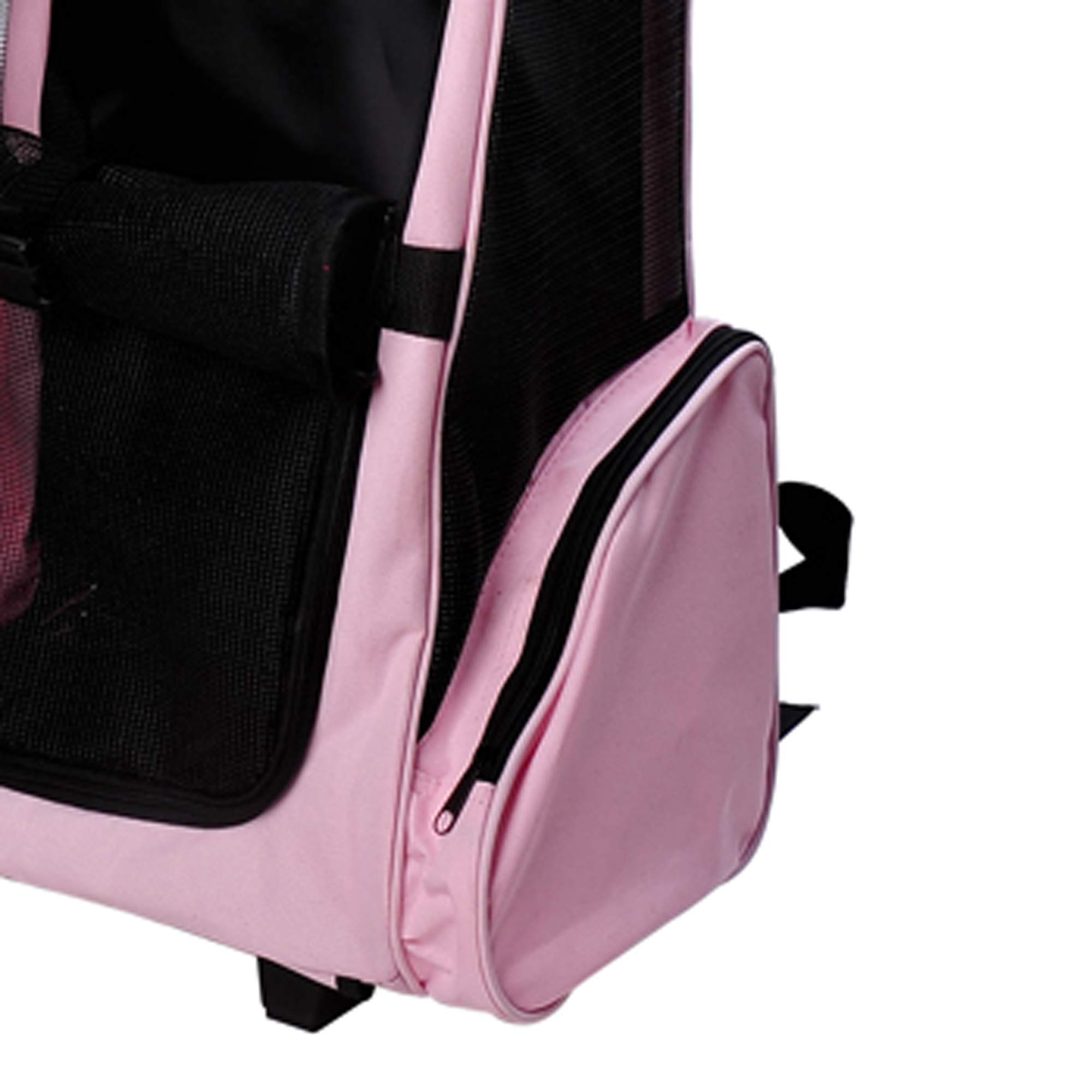 PawHut Trasportino Zaino 2 in 1 per Cani e Gatti, 42x25x55cm, Rosa