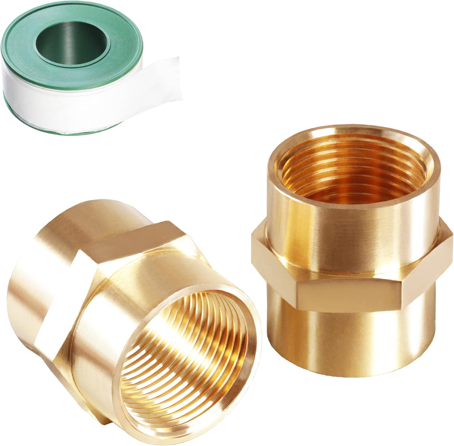 10PCS 1/8 Inch Male Pipe x 1/8 Inch Male Pipe Solid Brass Threaded Straight Pipe Equal Diameter Pipe Hex Nipple Fittings Extension Connector Adapter Coupling for Pipe Line/Oil/Gas