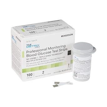 McKesson True METRIX Blood Glucose Test Strips for Diabetes, 100 Strips