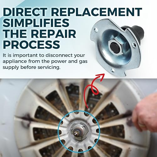 Miniatura 6 de WE3M33 Eje de soporte de tambor y conjunto de cojinetes para General Electric Hotpoint Kenmore secadora y lavadora combo de secadora, reemplaza