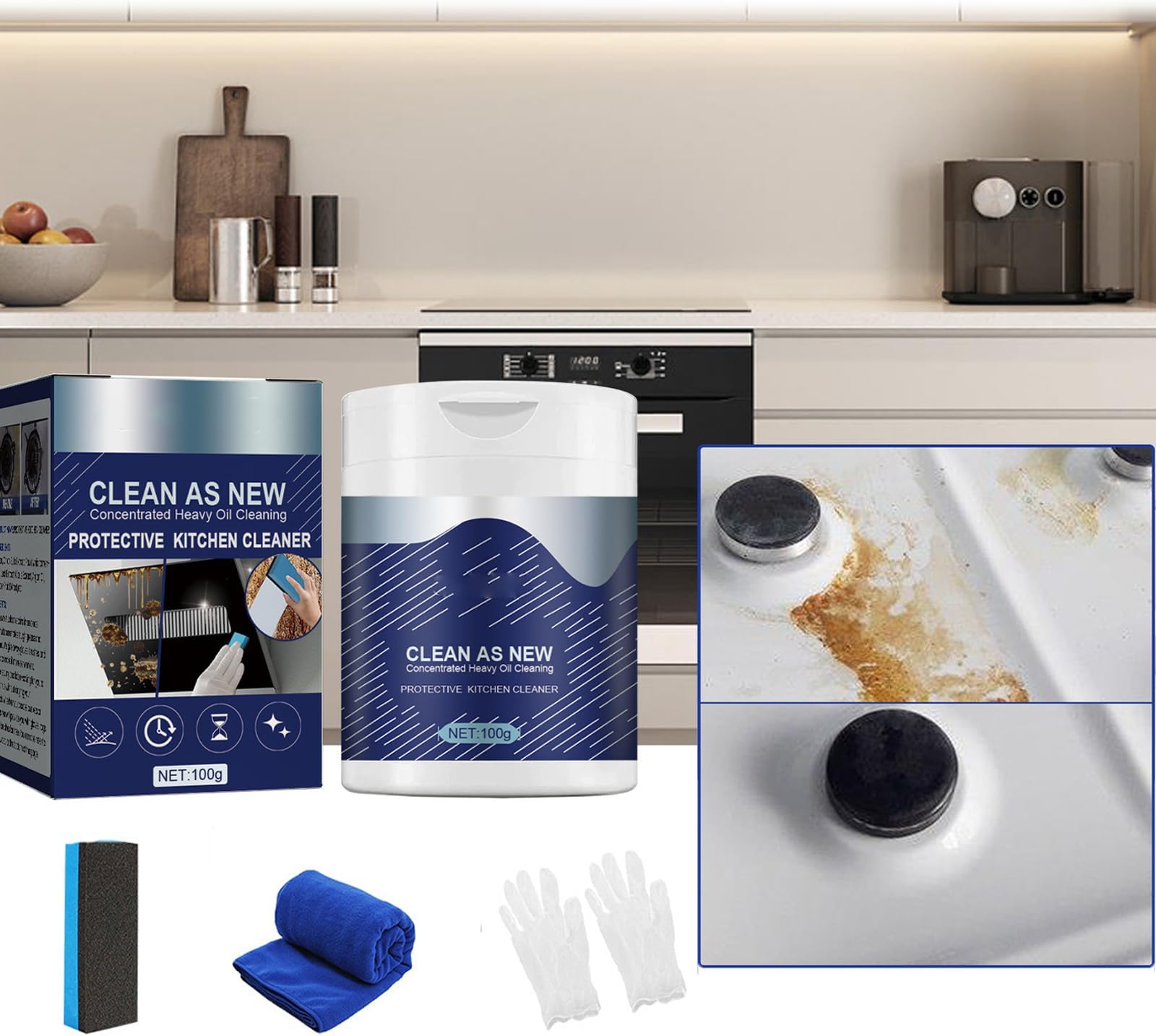 CHENTIANMof Chef Cleaning Powder, Mof Chef Powder, M.o.f Chef Cleaning Powder, Mof Chef Powder Cleaner, Mof Cleaning Powder, Mod Chef Powder, Mo Chef Powder (100g,1pcs)