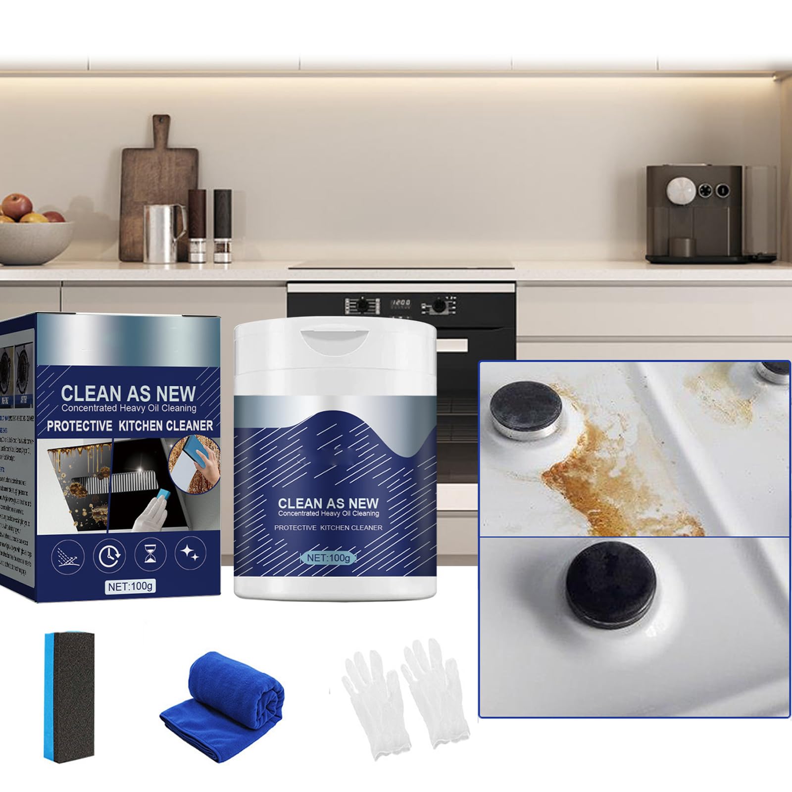 CHENTIANMof Chef Cleaning Powder, Mof Chef Powder, M.o.f Chef Cleaning Powder, Mof Chef Powder Cleaner, Mof Cleaning Powder, Mod Chef Powder, Mo Chef Powder (100g,1pcs)