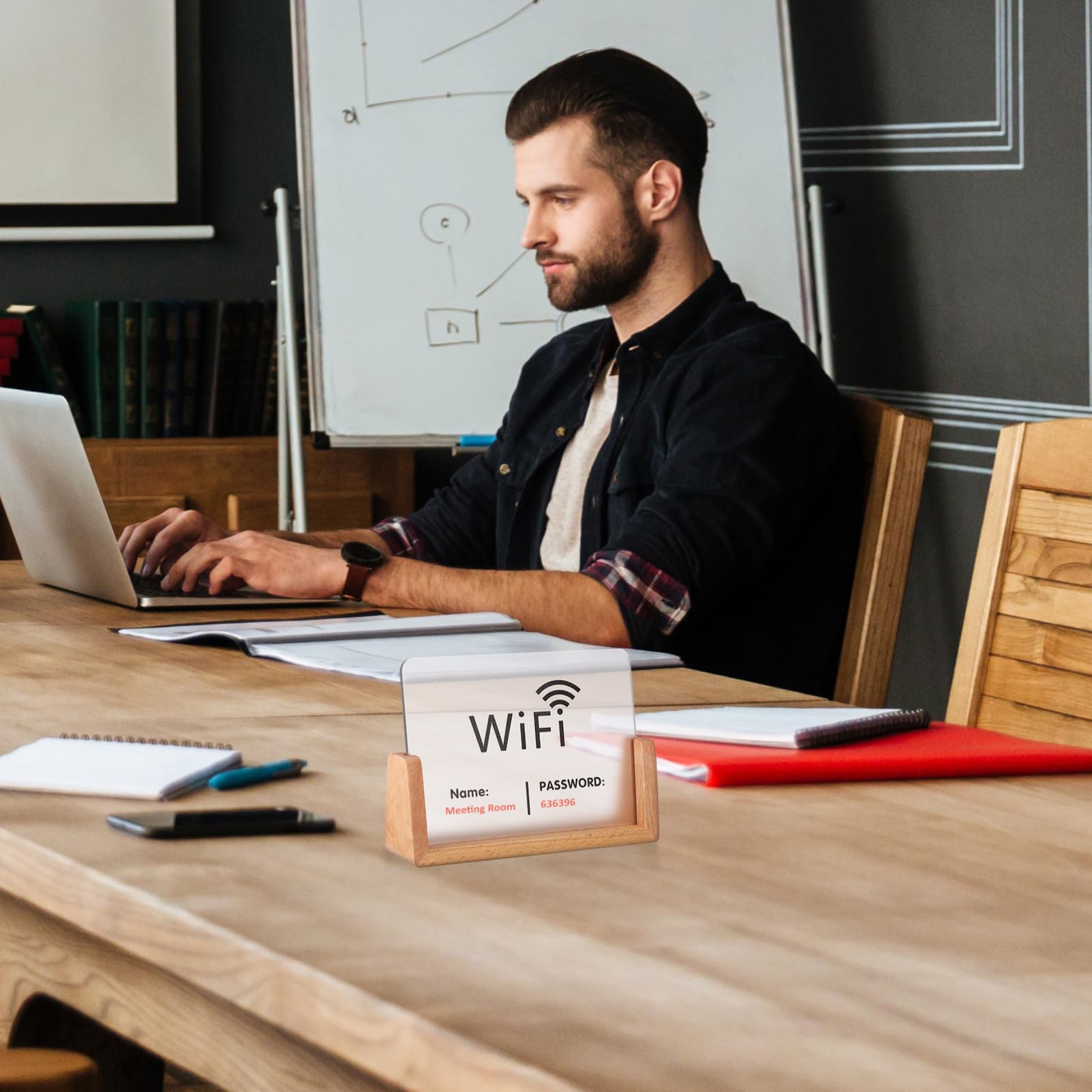 Mobestech Cartel De Wifi Soporte De Letrero De Contraseña Wifi Para Negocios Señal De Acceso Para Invitados