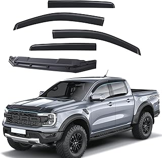Steinschlagschutz + Windabweiser Zubehör für Ford Ranger 2023-2026 T9 Wildtrak Raptor Platinum XL XLT Limited Tremor Wildtrak X(Motorhaubenschutz +Winddeflektoren)