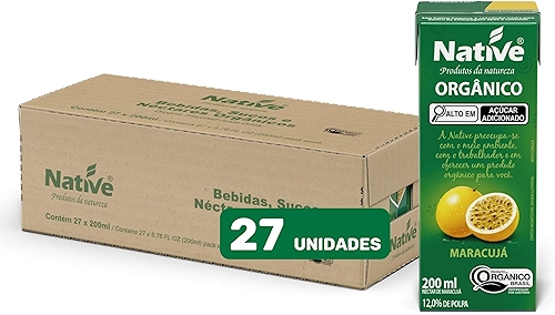 Pack Néctar de Maracujá Orgânico Native - Caixa com 27 unidades de 200ml