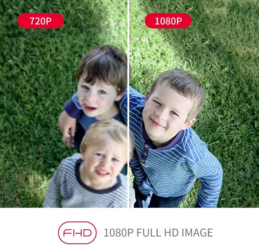 Comparison image showing 720P vs 1080P video quality, highlighting the clarity of 1080P.