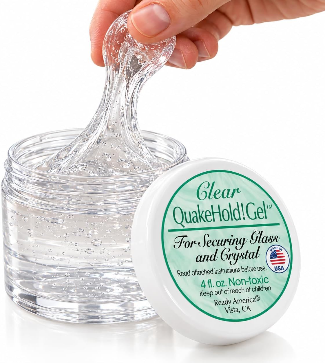 Quakehold! 22111 Gel for Glass and Crystal, Clear, 4oz