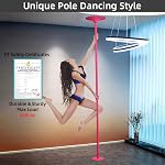PRIOR FITNESS Premium Dance Pole Removable 45mm Spinning & Static Dancing Pole Heavy-Duty Steel Pole Dancing Pole, Adjustable Height Professional Grade Excellent for Home Exercise Club Gym