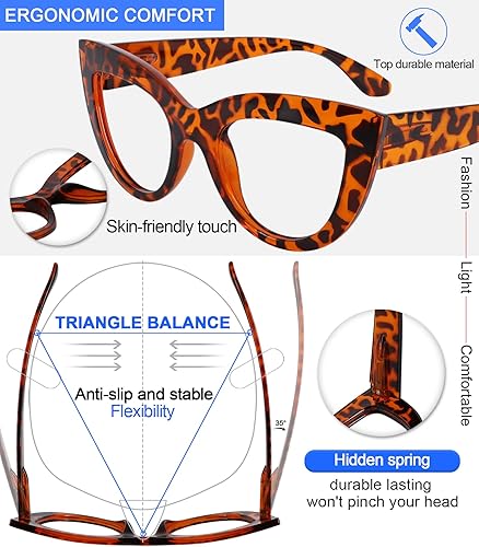 Miniatura 4 de MARE AZZURO Gafas de lectura retro de ojo de gato para mujer marco grande lectores 10 125 15 175 20 225 25