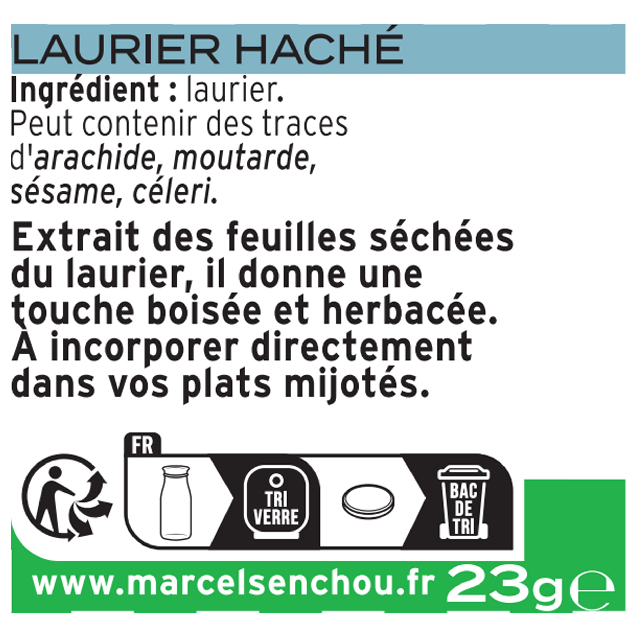 MARCEL SENCHOU - Laurier Haché - Extrait des Feuilles Séchées du Laurier - Peut Contenir des Traces d'Arachides, Sésame, Moutarde et Céleri - 23 g