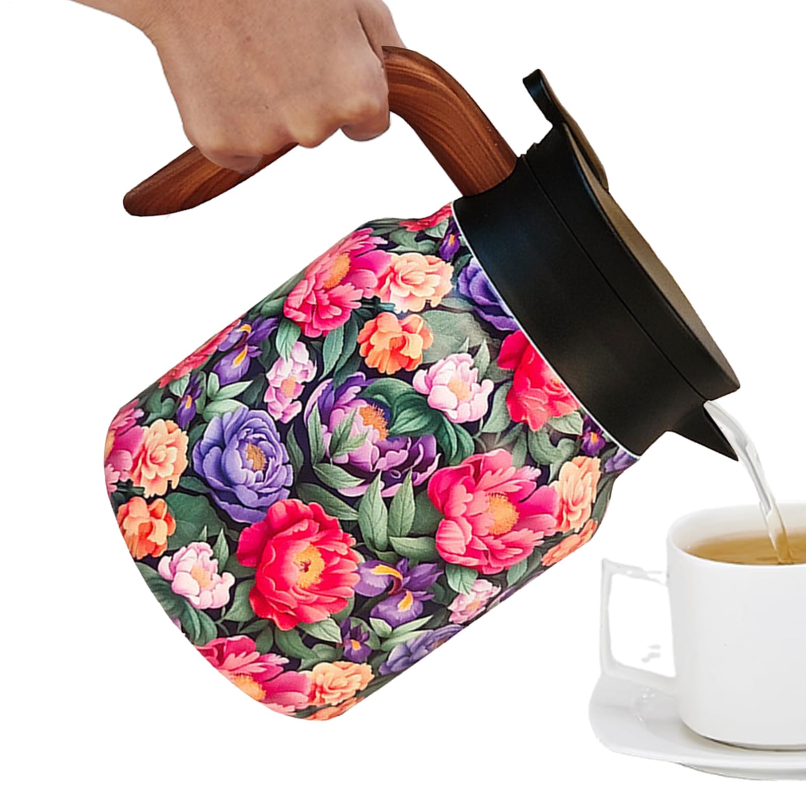 Hervidor de té con boquilla y aislamiento térmico de 800 ml para infusiones y agua caliente