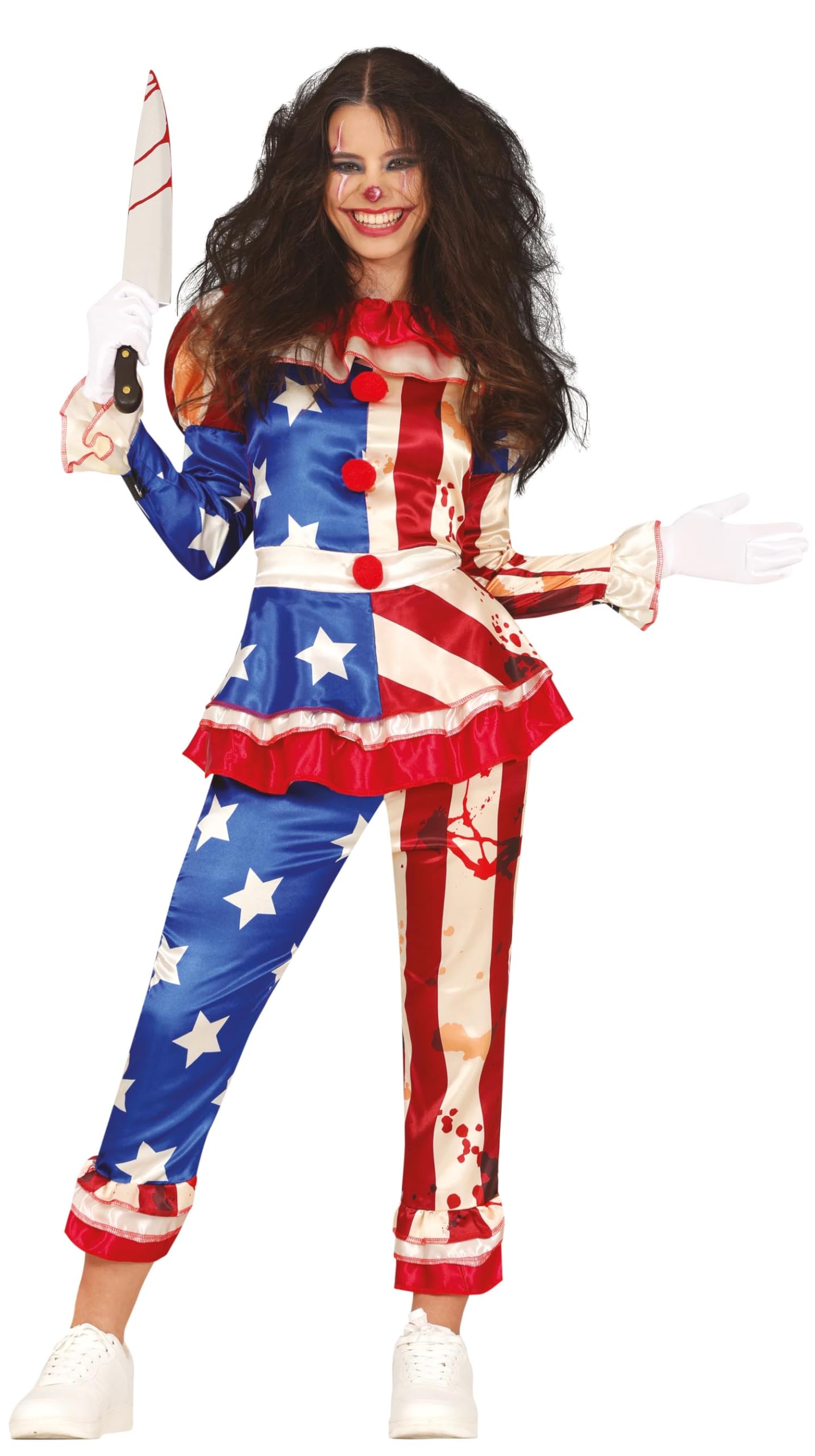 Fiestas Guirca Adult Clown Costume Medium Red Blue