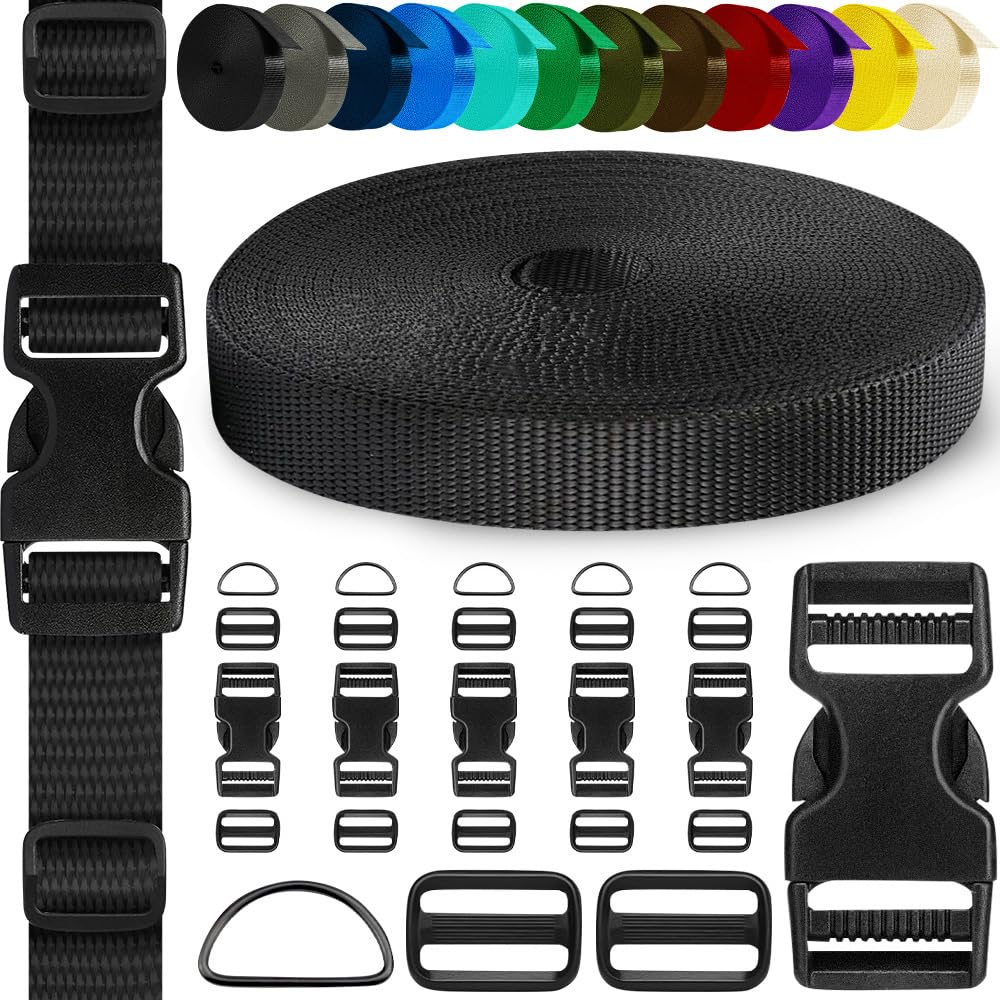 TECEUM 2" Nylon Strap Kit with Buckles, Beige 10 yards Repair Set