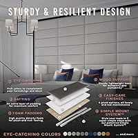 Vista 5 de Vänt - Paneles tapizados de cabecera para montar en la pared, diseño Elizabeth, 120 x 46 pulgadas, configuración de 16 paneles individuales