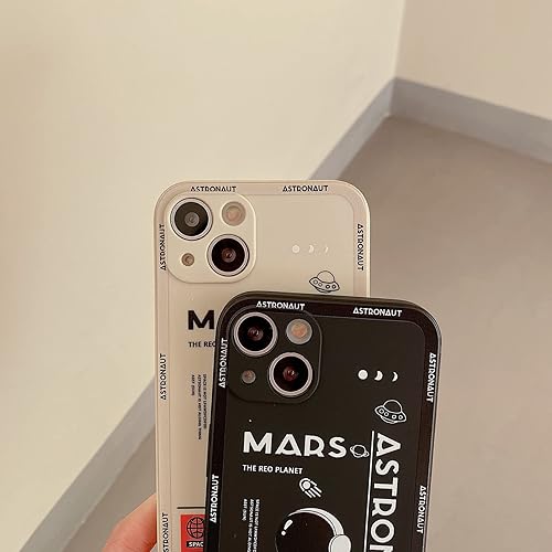 Miniatura 5 de Funda compatible con iPhone 13 Mini, diseño de cohete espacial de astronauta de dibujos animados, elegante parachoques de goma TPU suave,