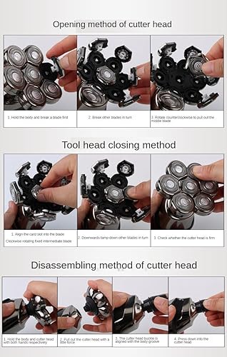 Miniatura 6 de THE PERFECT PART Afeitadora de cabeza, afeitadora eléctrica 5 en 1 para hombres con pantalla digital, recortadora de barba y nariz desmontable, IPX7