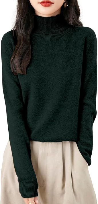 SERYU Turtleneck Sweater for Women 2025 Trendy Long Sleeve Tops Merino Wool Sweater Comfy Lightweight Pullover