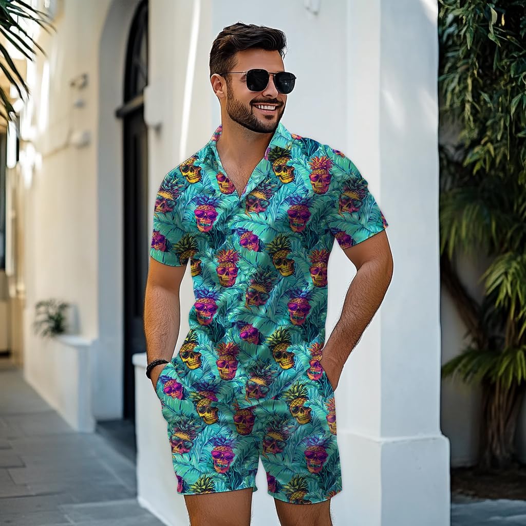 Men's Hawaiian Shirt and Short Set