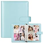 A5 Kpop Photocard Binder with 30 Pack 4-Pocket Card Pages, 6 Ring A5 Binder Card Collector Album with 240 Card Slots,PU Leather Binder Cover with Magnetic Buckle Closure for Organizing Trading Card