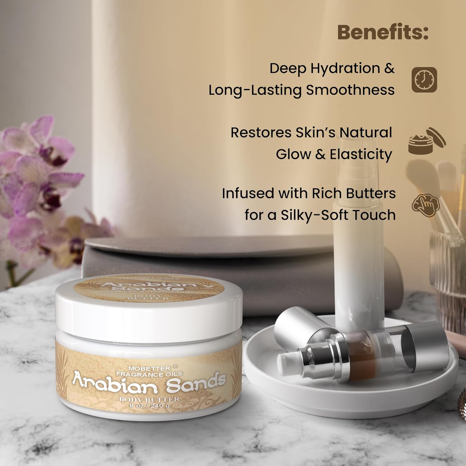 MOBETTER FRAGRANCE OILS Arabian Sands 8 Oz Body Butter for Unisex - Image 3