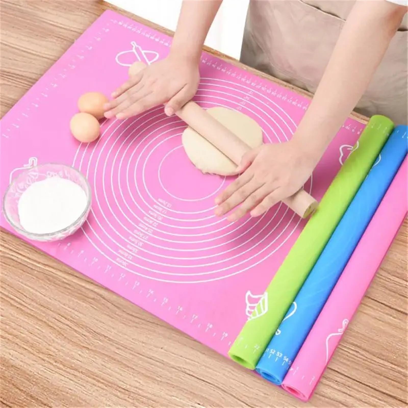 Antihafte rutschfeste Backunterlage Silikon Backmatte Küche Kneten Teig Backmatte Kuchen Gebäck Antihaft-Rollteig Pad Backzubehör und Werkzeuge (Color : 05, Size : 50x70)