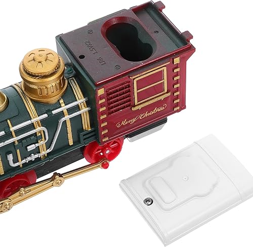 Miniatura 3 de UPKOCH 1 juego de tren de Navidad de juguete  Tren eléctrico con luces y música debajo del árbol, locomotora vintage, juguete para niños