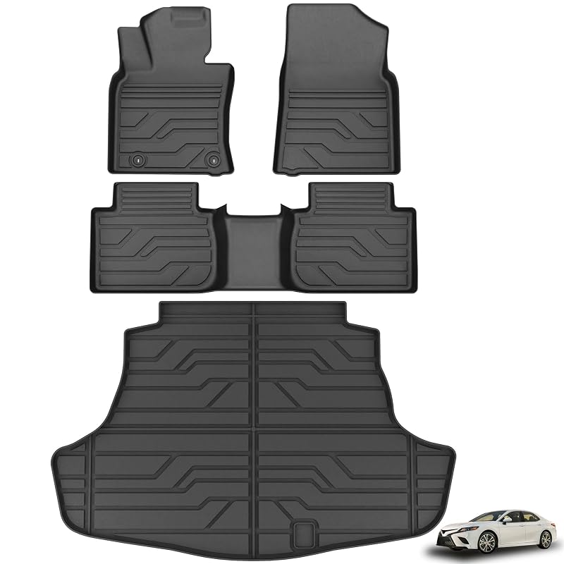 Kit de tapetes automotivos KARPAL para Toyota Camry 2018–2024 Gas FWD com tapete de porta-malas, 4 peças