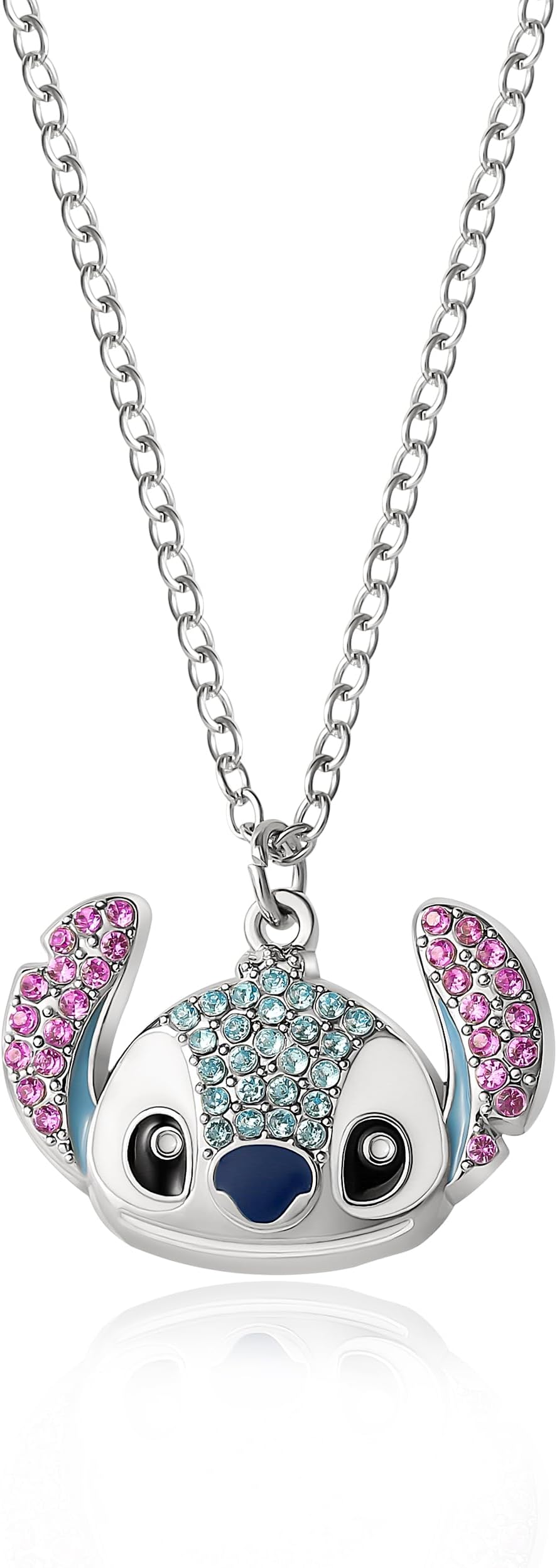 Stitch Necklace for Women Official License, 16"+3" Fashion Pave Crystal Stitch Jewelry for Women