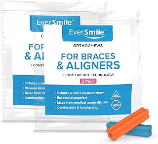 EverSmile OrthoChews Medical Grade Silicone Chew with Comfort Bite Technology | Dental Aligner Seater, Chewies for Invisalign, Clear or Metal Braces | Help to Seat your Aligner Trays (2 Pack)