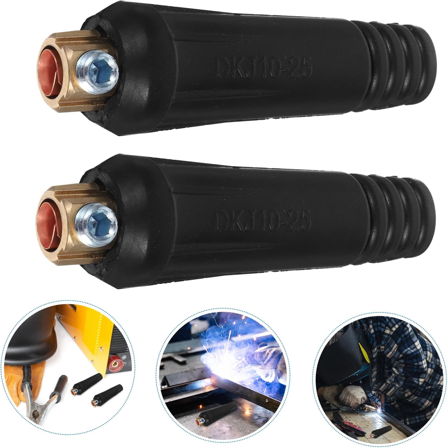 4sets Welding Cable Panel Connector Quick Fitting for Electric Welding Machines Fitting with Sleeves User-friendly Design Secure Connection for Mma