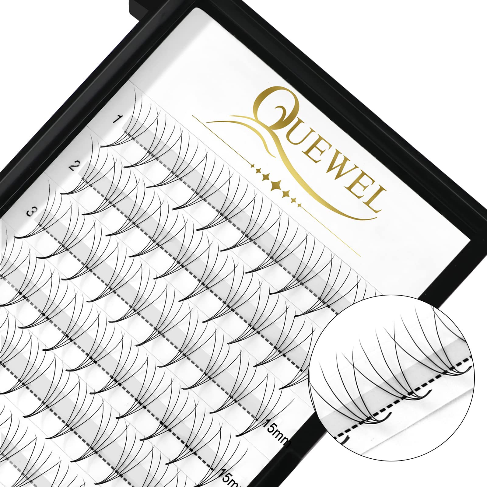 Premade Fan Volume Lash Extensions 6D 0.07D MIX8-15mm Russian Pre Made Fan Lashes | 3D 4D 5D 6D 0.07/0.10 C/D Curl 8-15mm | Long Lasting | Easy Application（6D 0.07D MIX8-15mm） — view 15