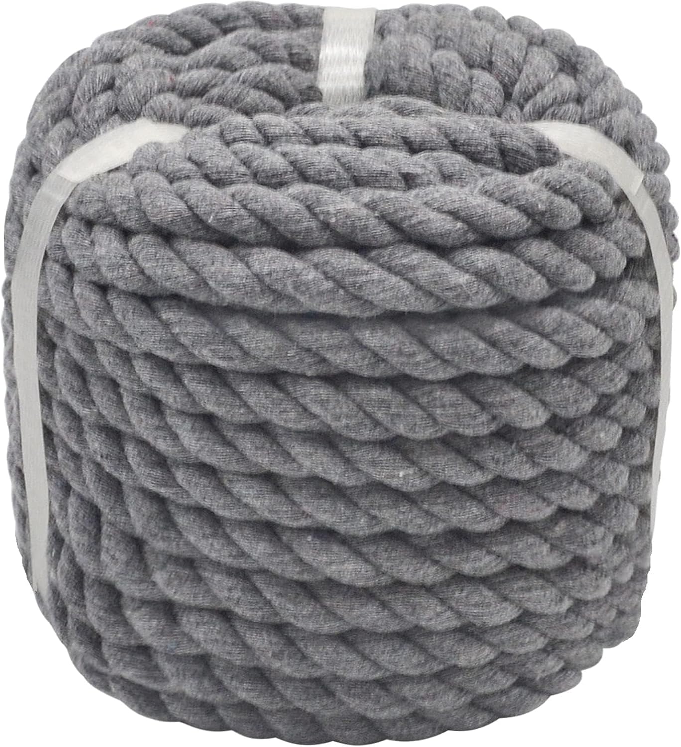 1OO% Natural Cotton Rope 50 Feet 1/2 Inch Strong Soft Cotton Rope for DIY Crafts Gardening Hammock Home Decorating (Gray)