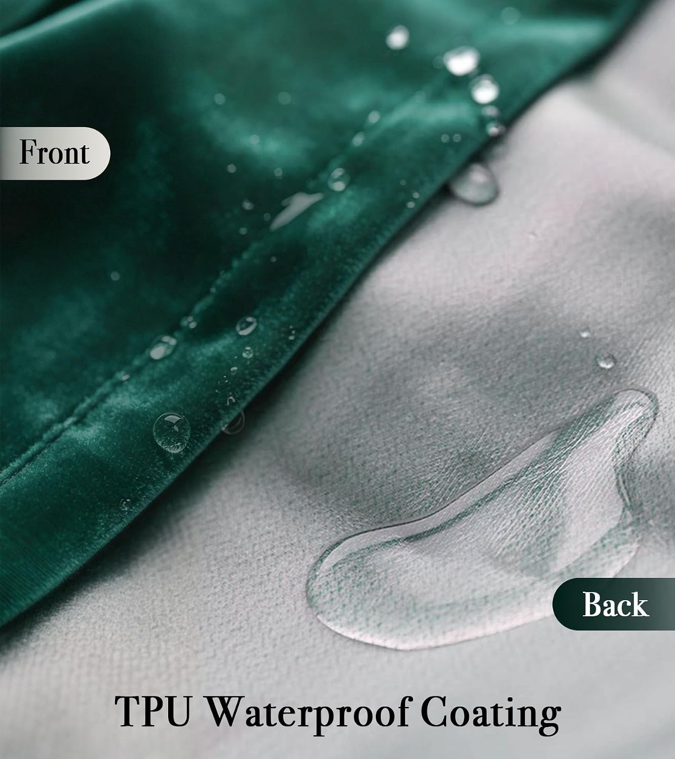 MAMUSE Ruffle Shower Curtain for Bathroom - Cute Aesthetic Decorative Modern Girly Unique Girls Design Pretty Women Waterproof Velvet Cortinas de Baño Bathtub 72 x 72 Inch, Dark Green