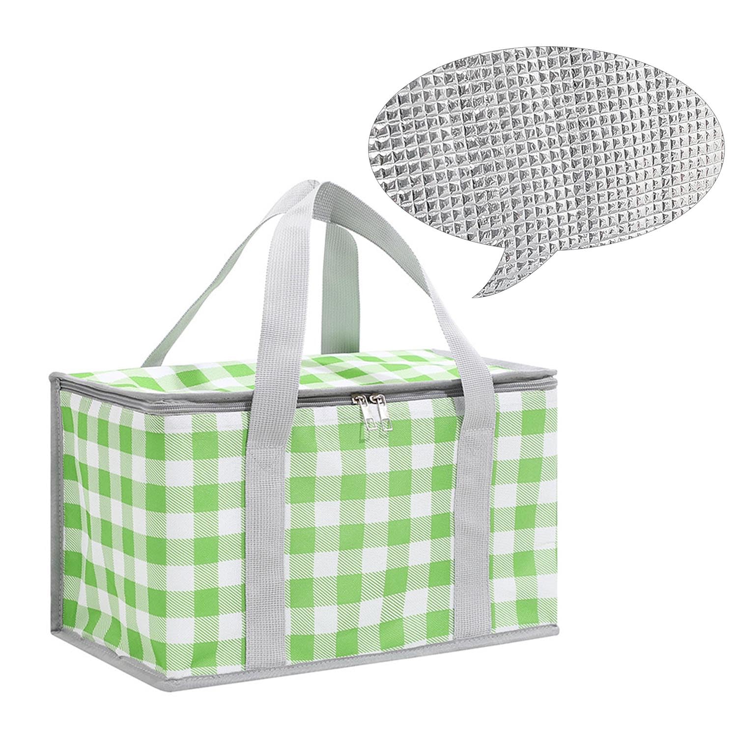 Sac de pique-nique isotherme 14L vert pour repas et plage