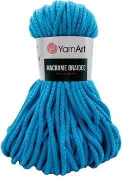 YarnArt Macrame Braided Yarn, 8.80 oz/250g Soft Cotton Blend Cord for Crochet and Knitting - Macrame Rope for Wall Hangings, Plant Hangers, Table Runners, Cushion Covers, 1 Skein 755