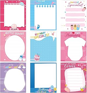 Labor and Delivery Nurse Sticky Notes Gifts, 9 Pack Obstetric Nurse Notepads 3x4 Inch Gifts, Laborhood Health Checklist Self-Adhesive Memo Pads Office Hospital Supplies (450 Sheets)