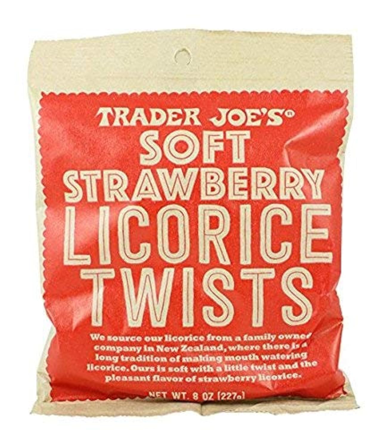 Trader Joe's Soft Licorice Twists 8oz (Strawberry Licorice, 5 Pack)