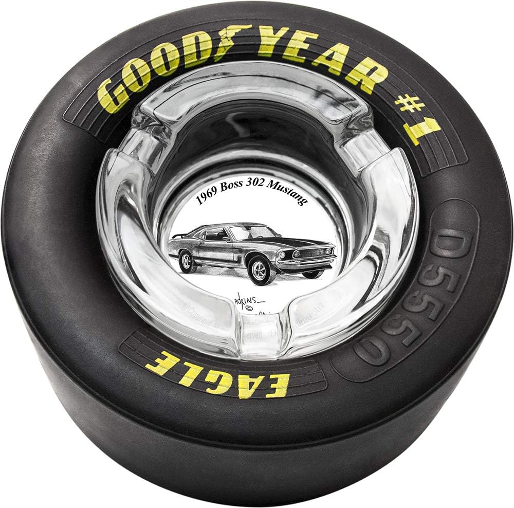 Classic Car Tire Ashtray (1969 Mustang Boss 302-01)