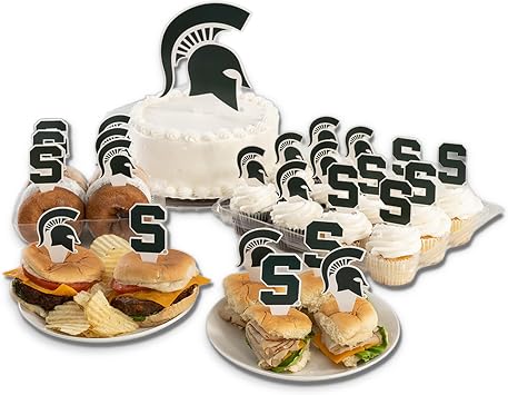 Desert Cactus MSU Spartans Food Picks, Cupcake, Cake Toppers, 25 pcs | Michigan State University 25 Pc Food Picks, Cupcake Cake Toppers, Party Decorations Supplies for Birthday Tailgate and Events