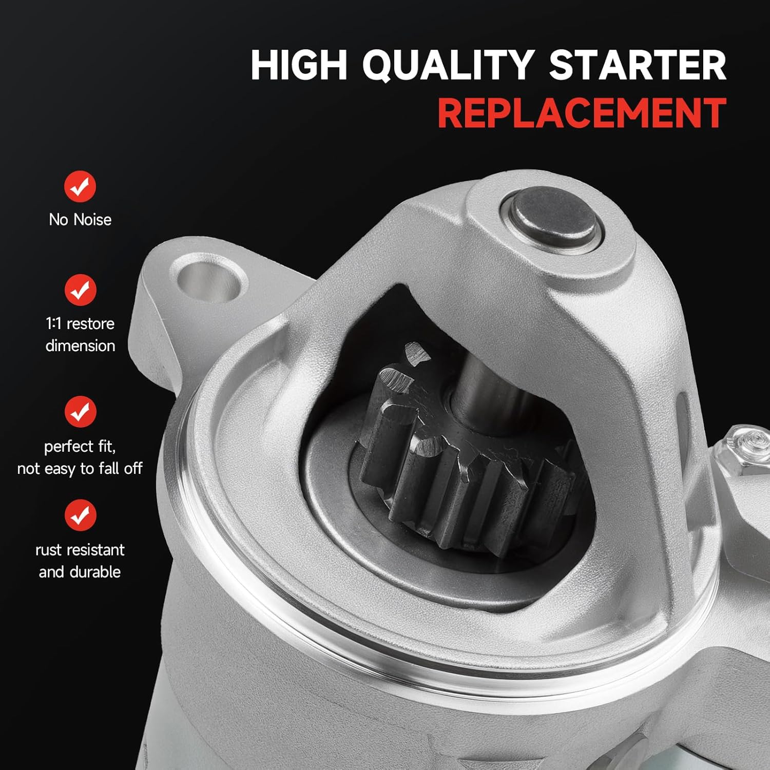 New Starter Replacement for 2013-2017 Ford F150 5.0, 2014 F150 6.2, 13-19 F250 F350 6.2, 13-19 E350, 13-14 Expedition E150 E250 Lincoln Navigator, 13-19 F450 F550 F59 F53 6.8 V8 V10 19247N