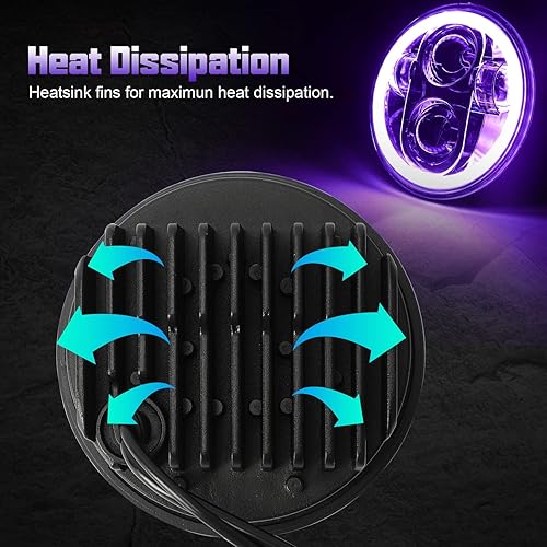 Miniatura 8 de SUNPIE Faro delantero LED RGBW de 5-34 de 5.75 pulgadas compatible con Sportster XL883 XL1200 compatible con Dyna Low Rider Wide Glide Super Glide