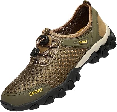 Mens Shoes Trekking & Hiking Footwear Walking Climbing Hiking Shoes Spring Summer Outdoor PU Mesh Breathable Shoe,Closed Round Toe Wide Fit Non-Slip Sneakers Plus Size Casual Trainers UK Size 5-8